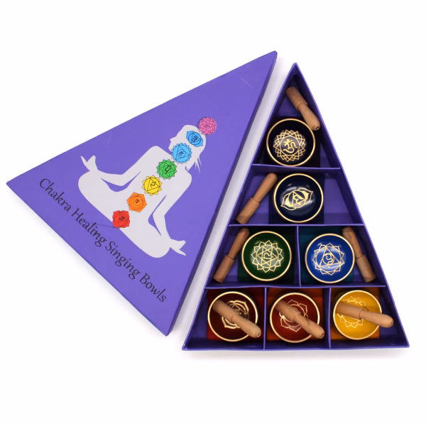 Chakra Pyramid Singing Bowl Gavesett - Bilde 8