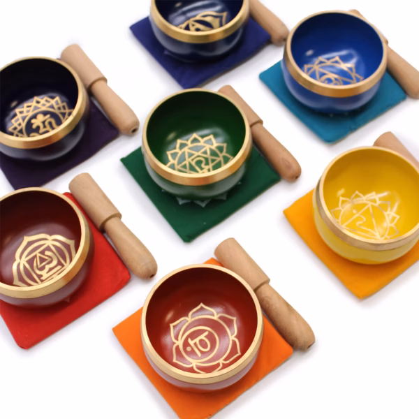Chakra Pyramid Singing Bowl Gavesett - Bilde 9