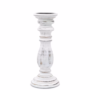 Klassisk Lysestake - Whitewash - 30x10cm - Medium
