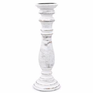 Klassisk Lysestake - Whitewash - 37x10cm - Large
