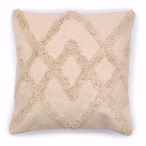 Klassisk Putevaretrekk - Cream Lux Criss-Cross - 45x45cm