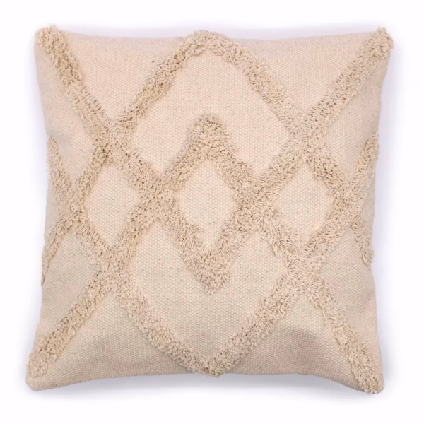 Klassisk Putevaretrekk - Cream Lux Criss-Cross - 45x45cm