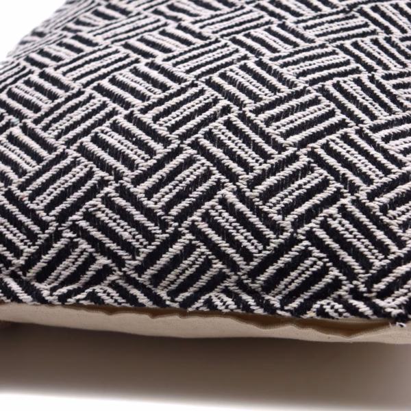 Classic Cushion Cover - Criss-Cross Black - 40x40cm - Image 2