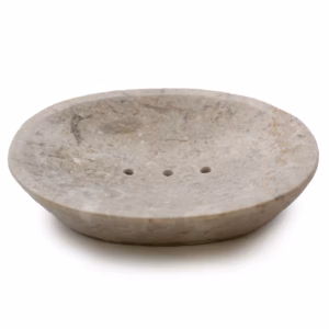 Klassisk Oval Såpeskål I Kremfarget Marmor