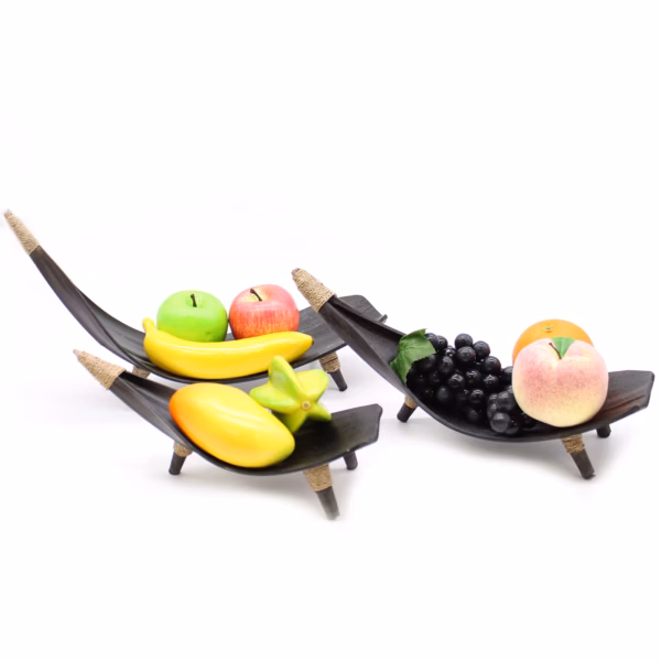 Coconut Leaf Fruit Bowl Set - Chocolate - Image 7