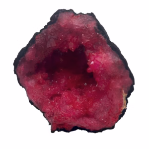 Coloured Calsite Geodes - Black Rock - Dark Red