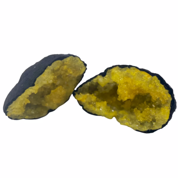Geodas De Calsita Coloreada - Roca Negra - Amarilla - Imagen 2