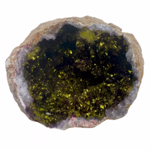 Farvede Calcit Geoder - Naturlig Sten - Lyserød og Guld