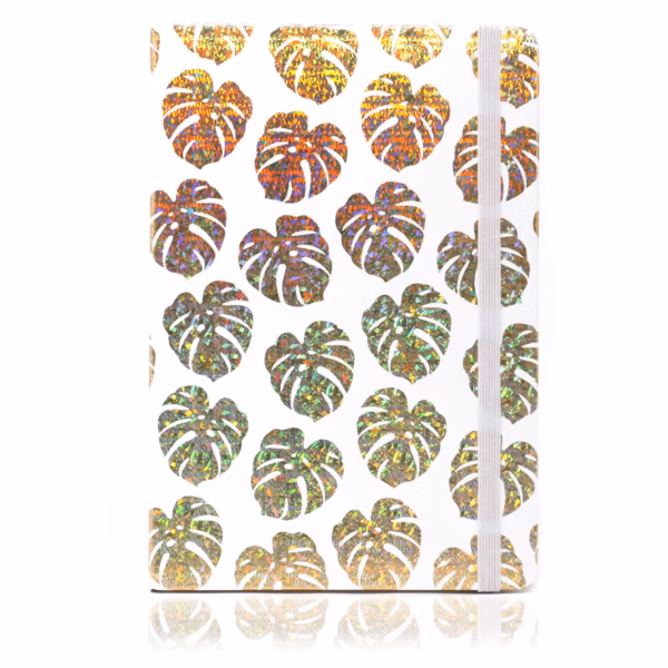 Cool A5-Notesbog - Linjeret Papir - Golden Tropical - Billede 5