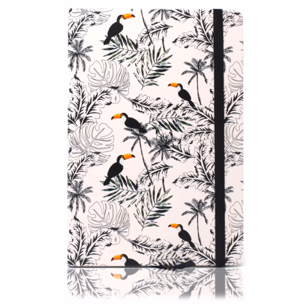 Cool A5-Notesbog - Linjeret Papir - Vintage Tropical - Billede 3