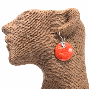 Coral Style 925 Silver Earring - Disc Disc Décor