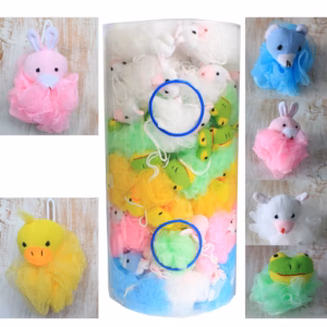 Bomuldsdyrscrunchies 5 Assorterede (Displayrør) - 27gm