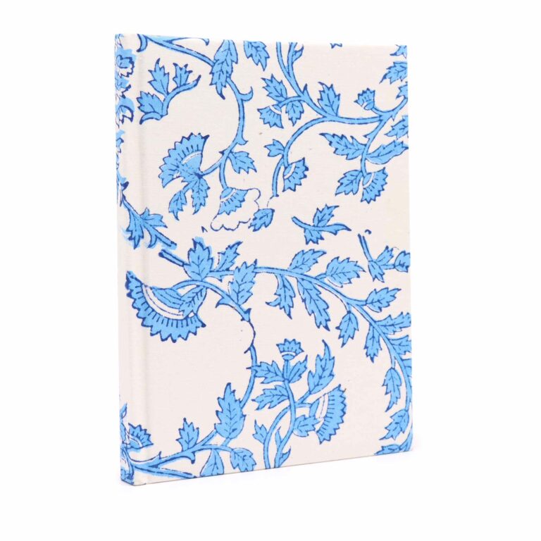 Cotton-Bound-Notebooks-20x15cm-96-pages-Pale-Blue-Floral