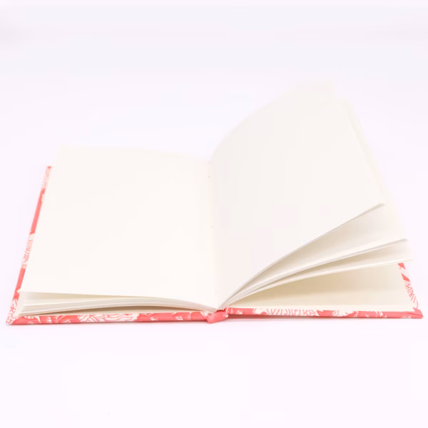 Bomuldsindbundne Notesbøger 20X15Cm - 96 Sider - Pink Floral - Billede 2