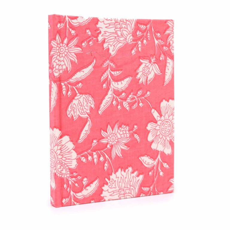 Cotton-Bound-Notebooks-20x15cm-96-pages-Pink-Floral