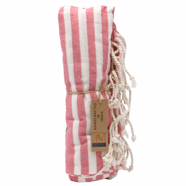Bomull Pario Pledd - 100x180 cm - Hot Pink