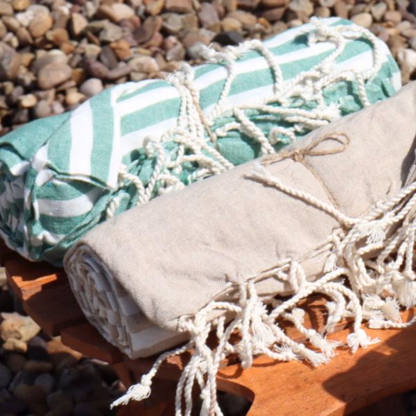 Pario Plaid I Bomuld - 100X180 cm - Picnick Green - Image 6