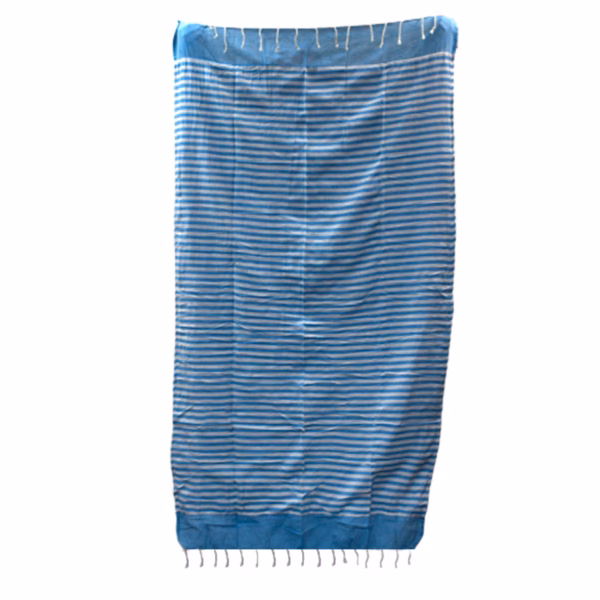 Pario Plaid I Bomuld - 100X180 cm - Himmelblå - Image 2