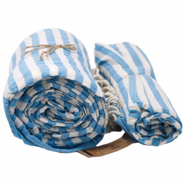 Cotton Pario Towel - 100x180 cm - Sky Blue - Image 2