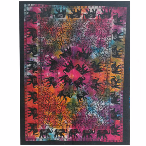 Bomull Veggkunst - Elefant Mandala