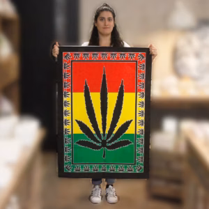 Cotton Wall Art - Herbal Leaf