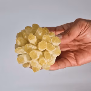 Quartz Fantôme Jaune - Amas de Quartz Naturel Fabriqué - Env. 250 - 300g 8cm