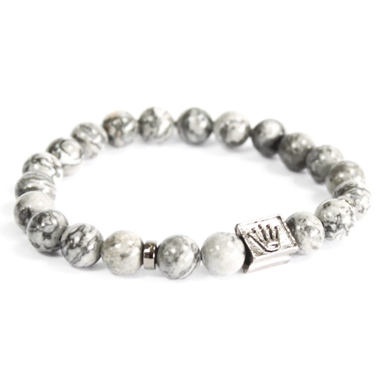 Crown-Ingot-Grey-Agate-Gemstone-Bracelet