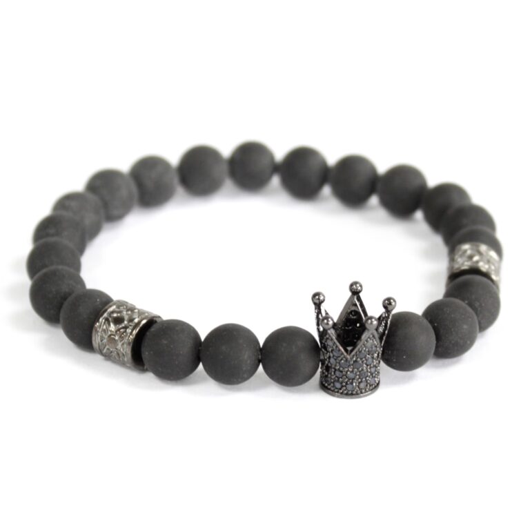 Crystal-Crown-Black-Agate-Gemstone-Bracelet