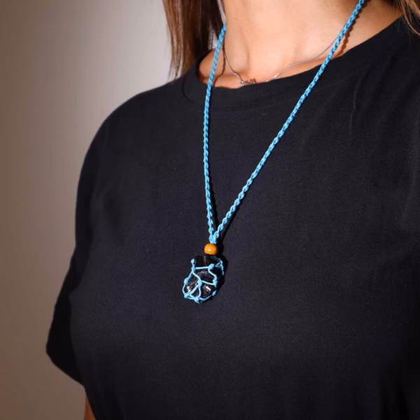 Crystal Gemstone Necklace Cord 45Cm/18Inch - Blue - Image 5