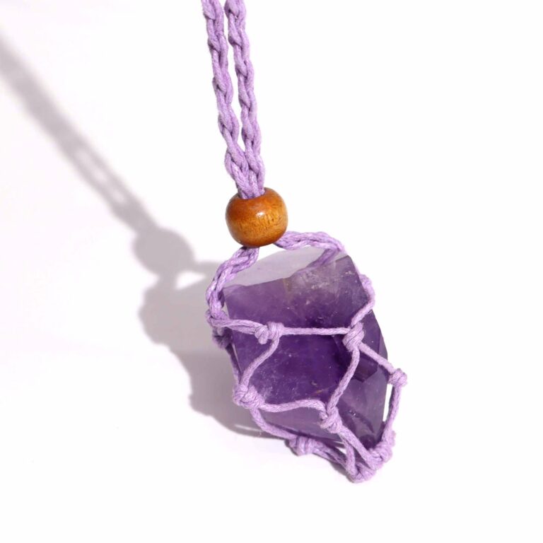 Crystal-Gemstone-Necklace-Cord-45cm18inch-Purple