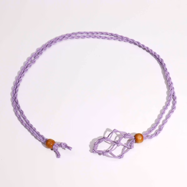 Crystal Gemstone Necklace Cord 45cm/18inch - Purple - Image 3