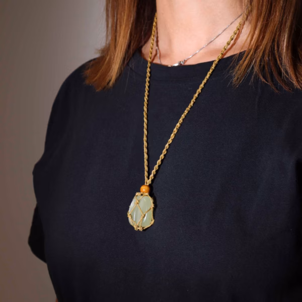 Crystal Gemstone Necklace Cord 45Cm/18Inch - Sand - Image 5