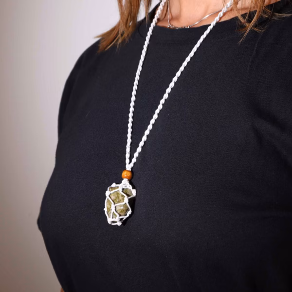 Crystal Gemstone Necklace Cord 45Cm/18Inch - White - Image 5