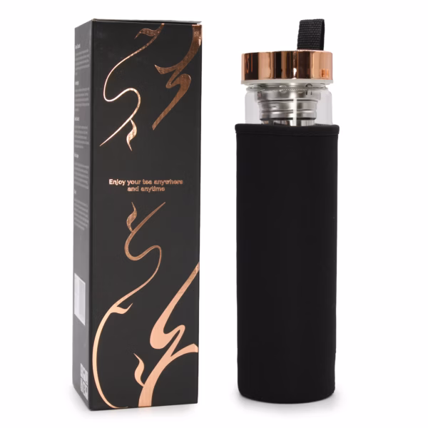 Te Infuser Glassflaske -Rosegull - Onyx - Bilde 5