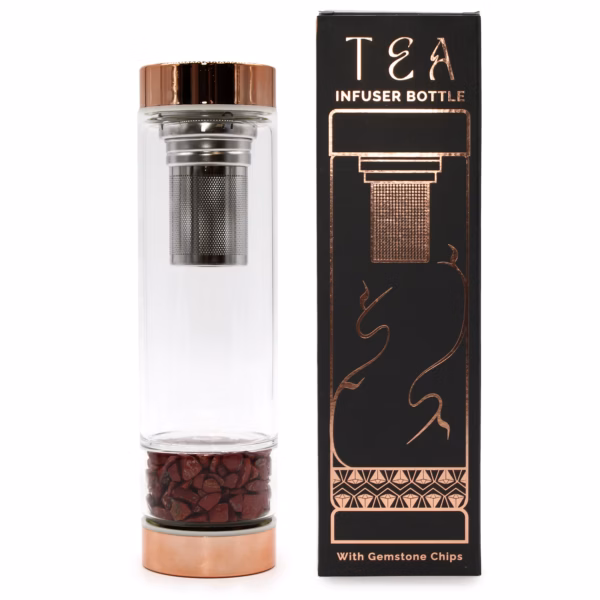 Te Infuser Glassflaske -Rosegull - Red Jasper