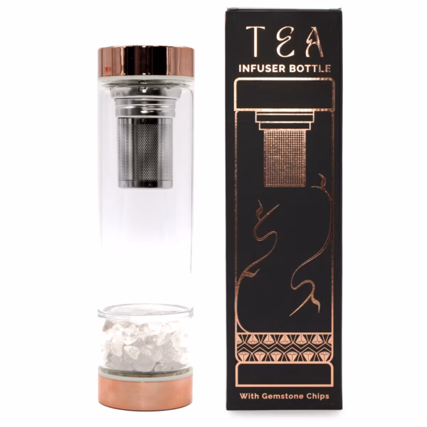 Te Infuser Glassflaske - Rosegull - Bergkvarts