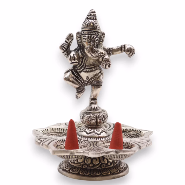 Dansende Ganesha Røkelsesholder 14x10Cm - Bilde 4