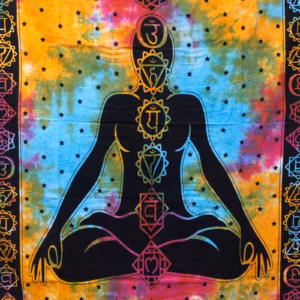 Bomullsöverkast med väggdekoration - Chakra Buddha - dubbel - 230x200cm