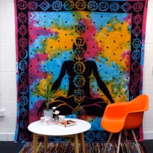 Bomullsöverkast med väggdekoration - Chakra Buddha - dubbel - 230x200cm