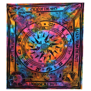 Dobbelt Bomull Sengeteppe + Veggoppheng - Circle Of Ages