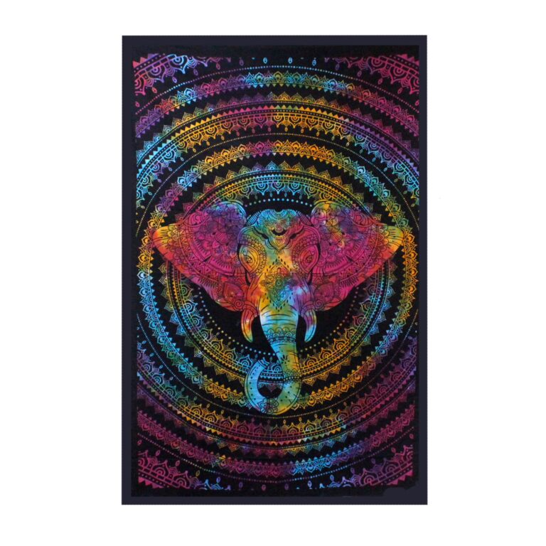 Double-Cotton-Bedspread-Wall-Hanging-Elephant-Head-230cm-x-200cm