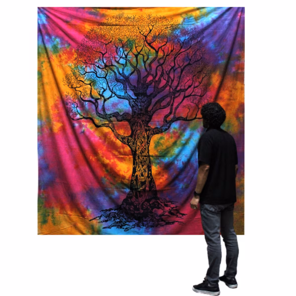 Bedsprei/Wandkleed Katoen - Dubbel - Winter Boom - 235 x 210 cm