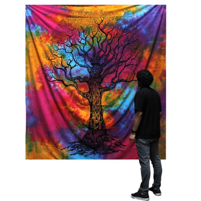 Double-Cotton-Bedspread-Wall-Hanging-Winter-Tree-1