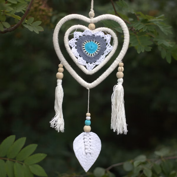 Dream Catcher - Medium Blue Heart In Heart - Image 3