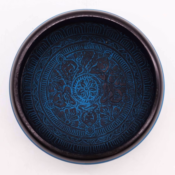 Jordpulver Syngeskål - Blå Mantra Fem Buddhaer - 16 Cm - Bilde 6