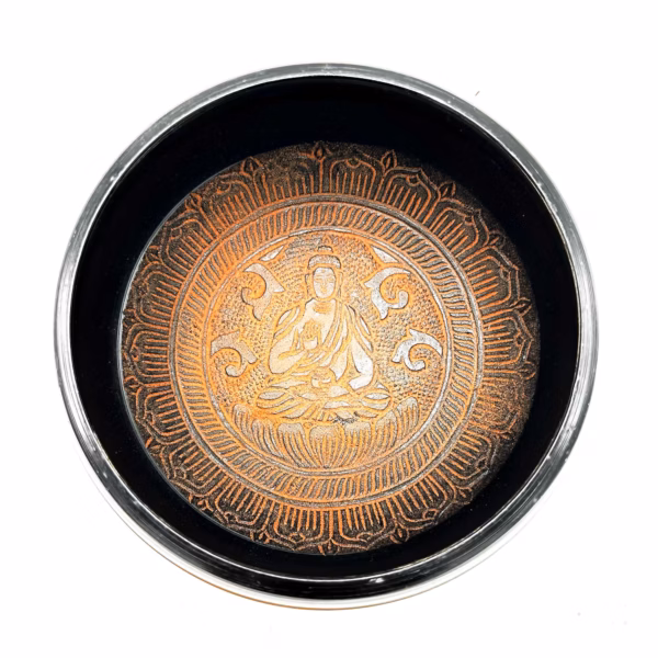 Earth Powder Singing Bowl - Om Buddha Av Leire - 16 cm - Bilde 2