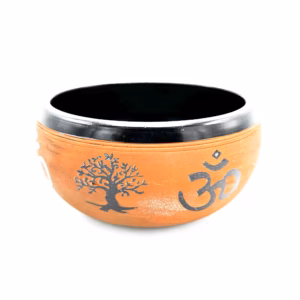 Earth Powder Singing Bowl - Om Buddha Av Leire - 16 cm