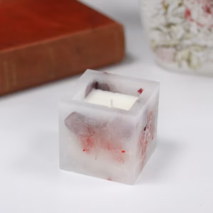 Enchanted Kerze - Klein Square Jar - Rose