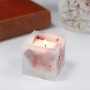 Enchanted Kerze - Klein Square Jar - Rose