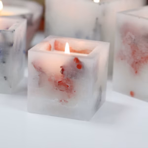 Enchanted Kerze - Klein Square Jar - Rose